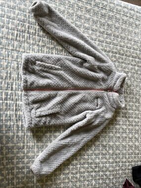 Columbia Kids' Plush Full-Zip Jacket - Gray with Pink Zip